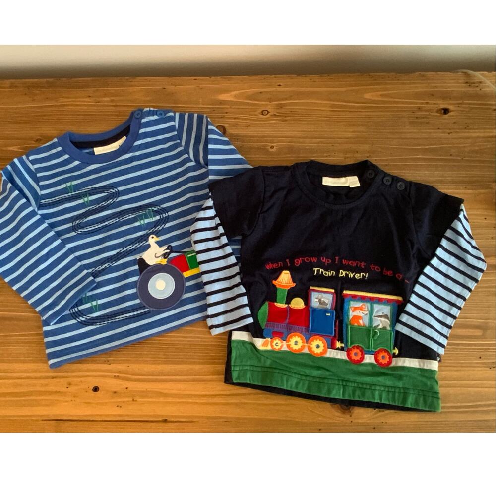JoJo Maman Bebe‎ Baby boys long sleeve tshirts size 6-12 mo